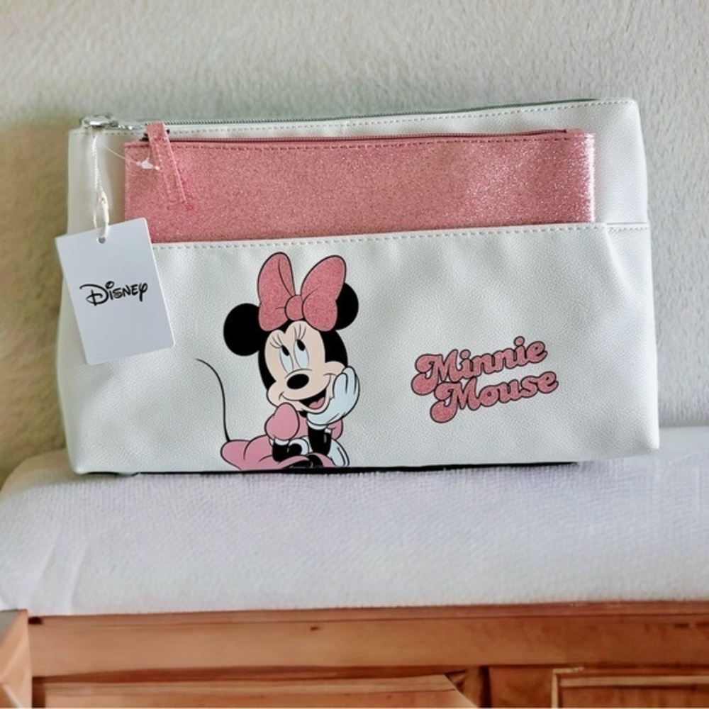 Minnie Mouse Disney 2pk Pouches for Makeup Accessories Organization